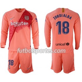 Camisetas FC Barcelona Jordi Alba 18 Niño Tercera Equipacion 2018/2019 Manga Larga